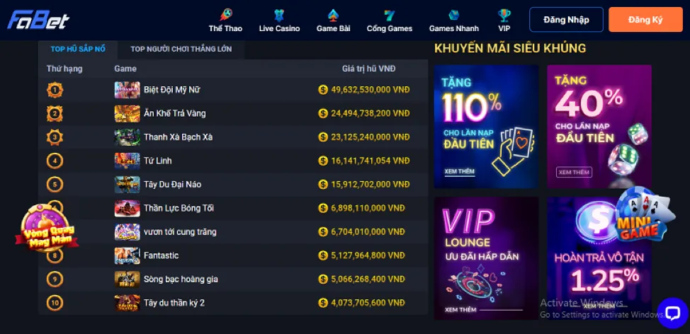 Hình ảnh các loại game nổ hũ đa dạng
